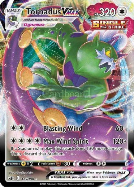 125/198 Tornadus Vmax Ultra Rare Chilling Reign Single Card