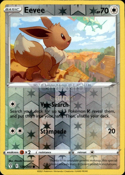 125/203 Eevee Reverse Holo Evolving Skies Single Card