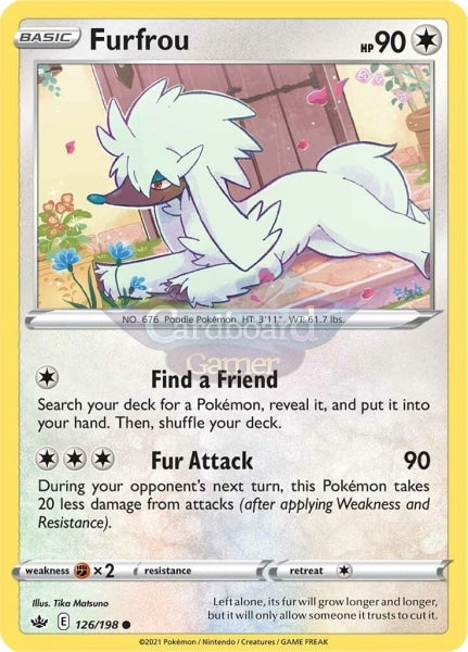 126/198 Furfrou Common Chilling Reign Single Card