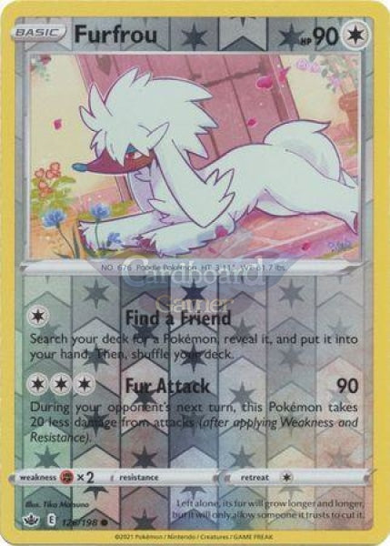 126/198 Furfrou Common Reverse Holo Chilling Reign Single Card