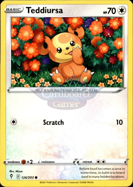 126/203 Teddiursa Evolving Skies Single Card