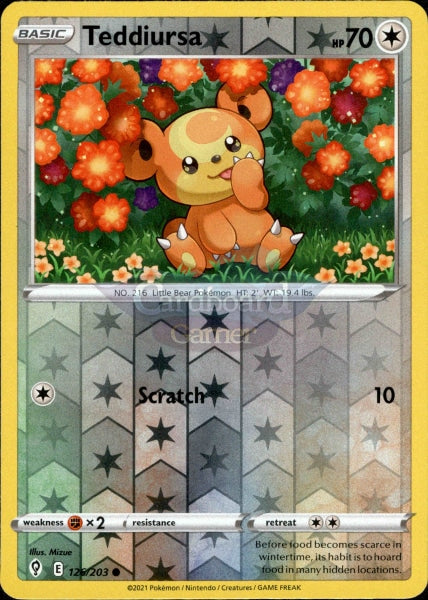 126/203 Teddiursa Reverse Holo Evolving Skies Single Card