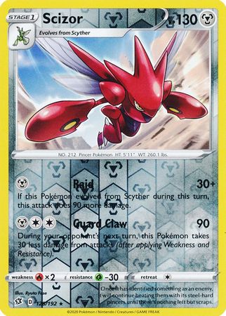 128/192 Scizor Rare Reverse Holo Rebel Clash