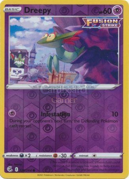 128/264 Dreepy Common Reverse Holo Fusion Strike Single Card