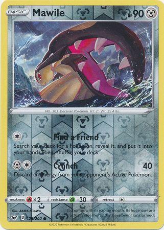 129/202 Mawile Common Reverse Holo Sword & Shield