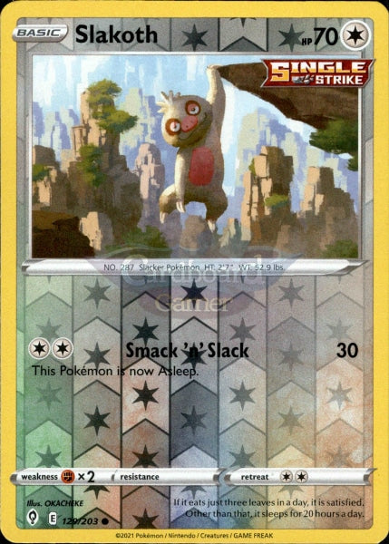 129/203 Slakoth Reverse Holo Evolving Skies Single Card