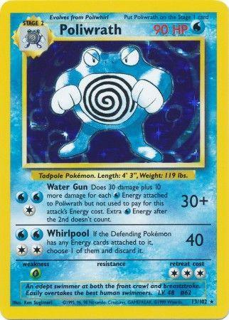 13/102 Poliwrath Holo Rare Base Set Unlimited