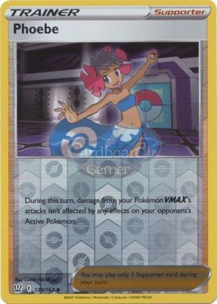 130/163 Phoebe Supporter Reverse Holo Uncommon Battle Styles Single Card