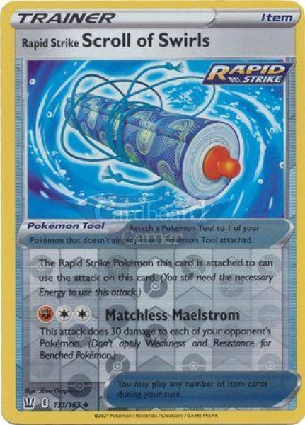 131/163 Rapid Strike Scroll Of Swirls Item Reverse Holo Uncommon Battle Styles Single Card