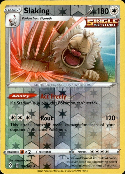 131/203 Slaking Reverse Holo Evolving Skies Single Card