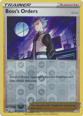 132/172 Boss's Orders Trainer Rare Reverse Holo Brilliant Stars Pokemon TCG