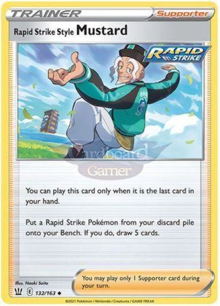 132/163 Rapid Strike Style Mustard Supporter Uncommon Battle Styles Single Card