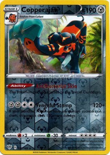 132/189 Copperajah Holo Rare Reverse Darkness Ablaze Single Card