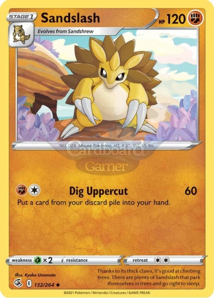 132/264 Sandslash Uncommon Fusion Strike Single Card