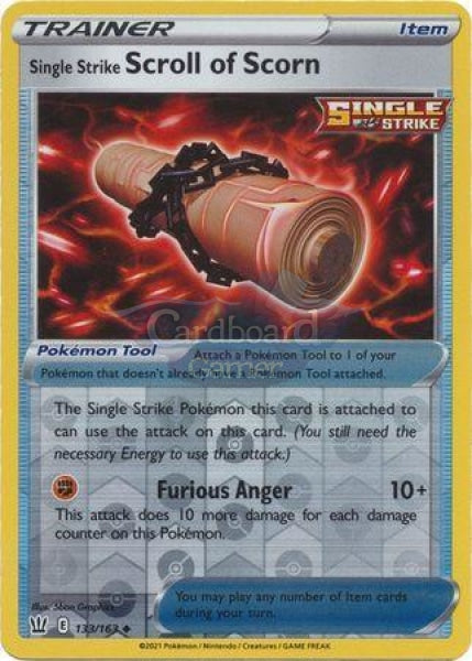 133/163 Single Strike Scroll Of Scorn Item Reverse Holo Uncommon Battle Styles Card