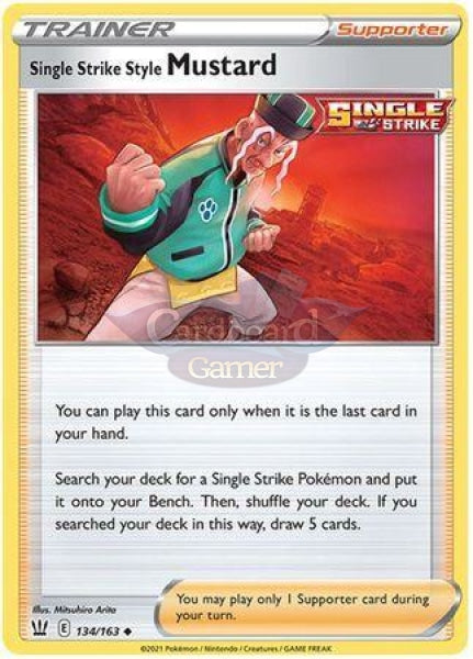 134/163 Single Strike Style Mustard Supporter Uncommon Battle Styles Card