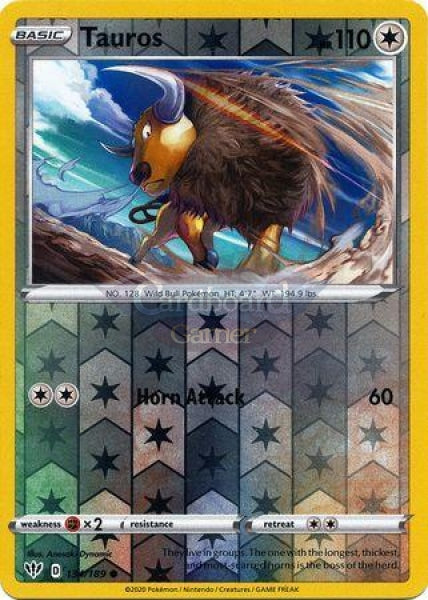 134/189 Tauros Common Reverse Holo Darkness Ablaze Single Card