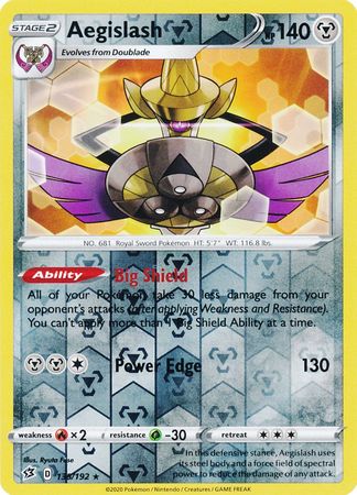 135/192 Aegislash Rare Reverse Holo Rebel Clash