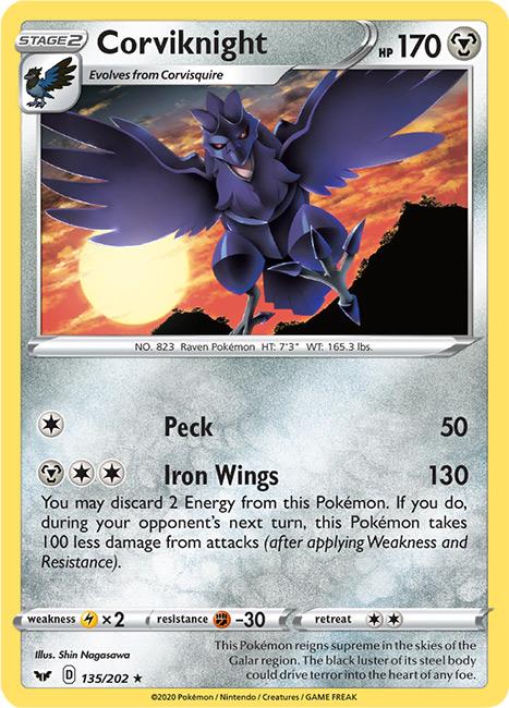 135/202 Corviknight Rare Sword & Shield