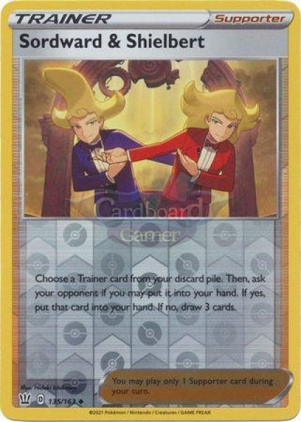 135/163 Sordward And Shielbert Supporter Reverse Holo Uncommon Battle Styles Single Card