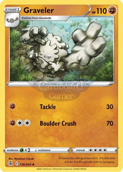 136/264 Graveler Uncommon Fusion Strike Single Card