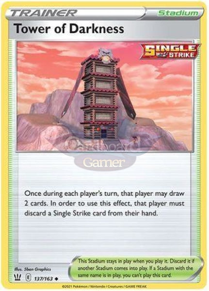 137/163 Tower Of Darkness Stadium Uncommon Battle Styles Single Card