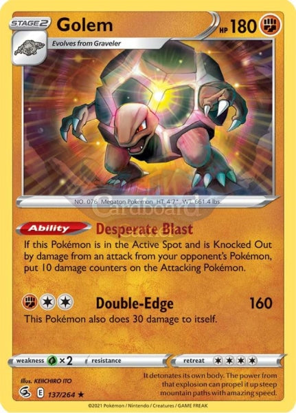 137/264 Golem Rare Fusion Strike Single Card