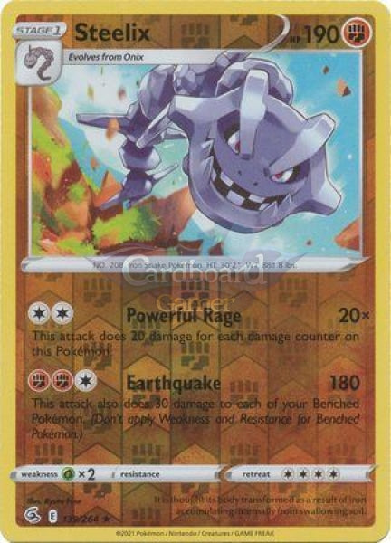 139/264 Steelix Rare Reverse Holo Fusion Strike Single Card