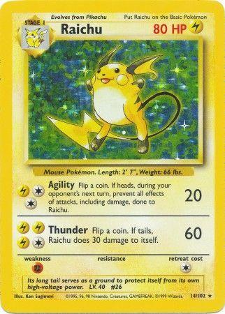 14/102 Raichu Holo Rare Base Set Unlimited