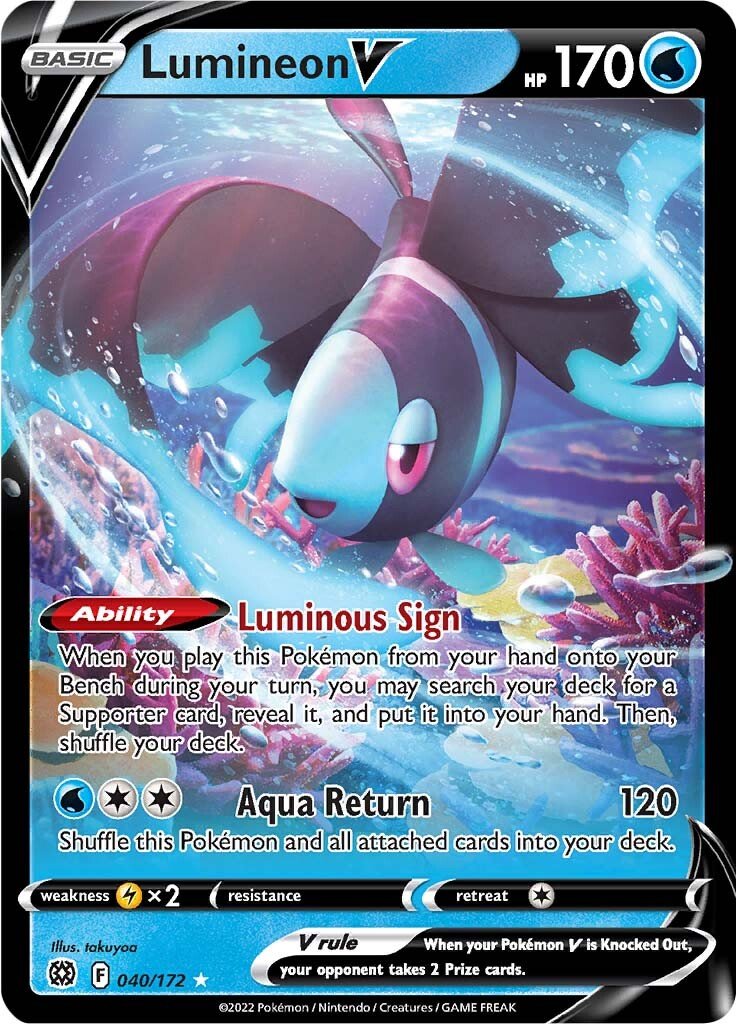 040/172 Lumineon V Ultra Rare Brilliant Stars Pokemon TCG