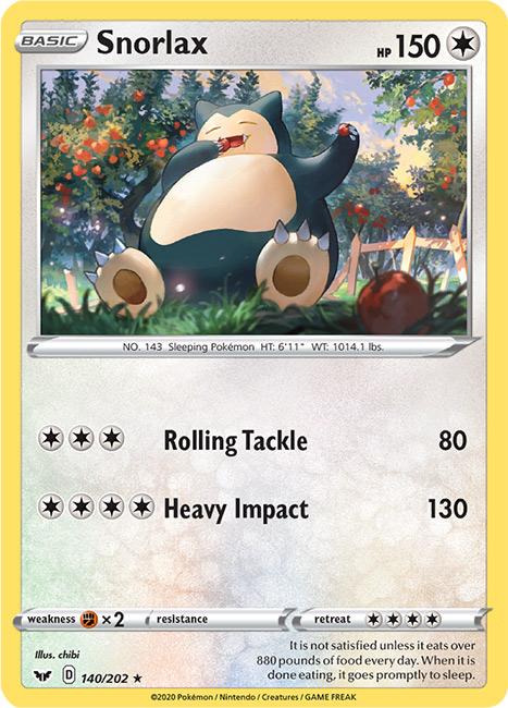 140/202 Snorlax Rare Sword & Shield