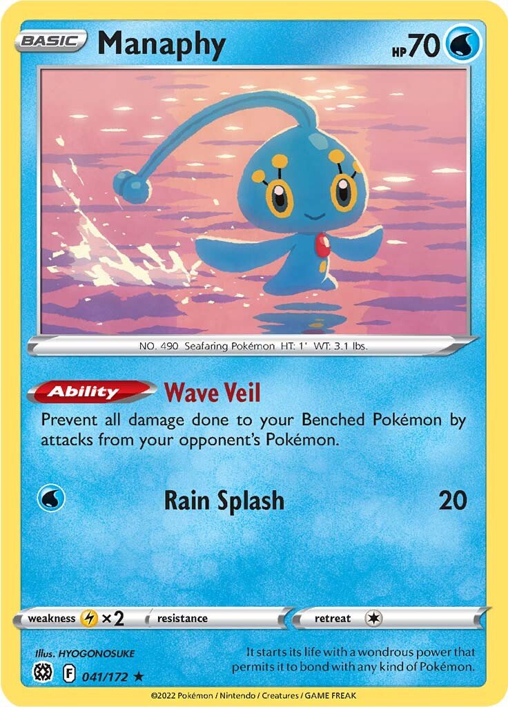 041/172 Manaphy Rare Brilliant Stars Pokemon TCG