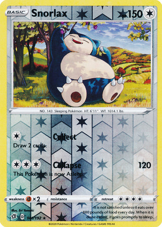 141/192 Snorlax Rare Reverse Holo Rebel Clash