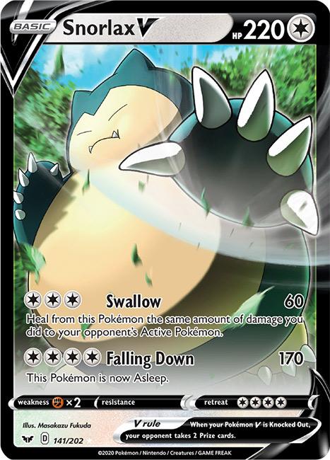 141/202 Snorlax V Ultra Rare Sword & Shield