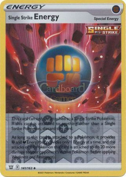 141/163 Single Strike Energy Reverse Holo Uncommon Battle Styles Card