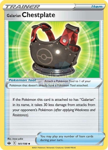 141/198 Galarian Breastplate Uncommon Chilling Reign Single Card