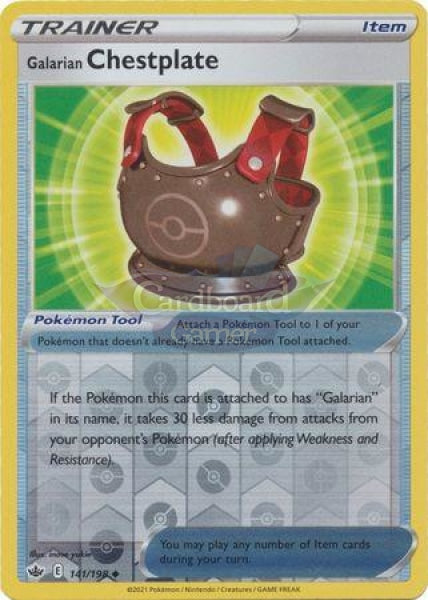 141/198 Galarian Chestplate Uncommon Reverse Holo Chilling Reign Single Card