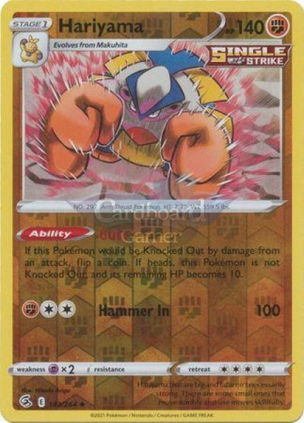 143/264 Hariyama Uncommon Reverse Holo Fusion Strike Single Card