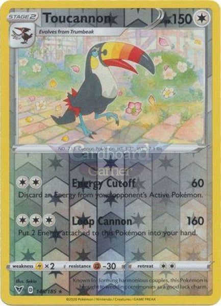 145/185 Toucannon Rare Reverse Holo Vivid Voltage Single Card