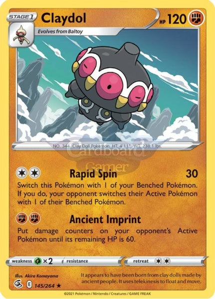 145/264 Claydol Rare Fusion Strike Single Card