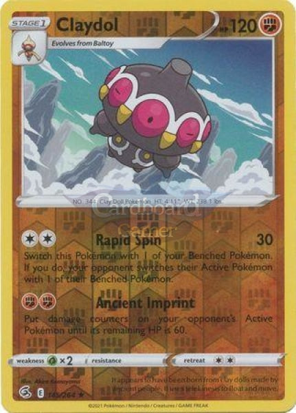 145/264 Claydol Rare Reverse Holo Fusion Strike Single Card