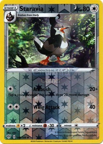 146/189 Staravia Uncommon Reverse Holo Darkness Ablaze Single Card