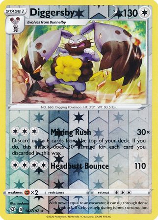 147/192 Diggersby Rare Reverse Holo Rebel Clash