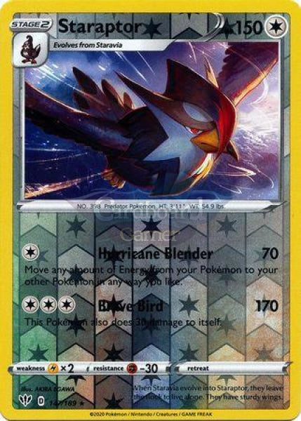 147/189 Staraptor Rare Reverse Holo Darkness Ablaze Single Card