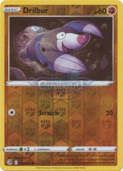 147/264 Drilbur Common Reverse Holo Fusion Strike Single Card