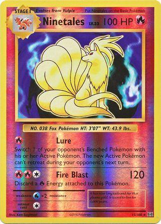 15/108 Ninetales Rare Reverse Holo XY Evolutions