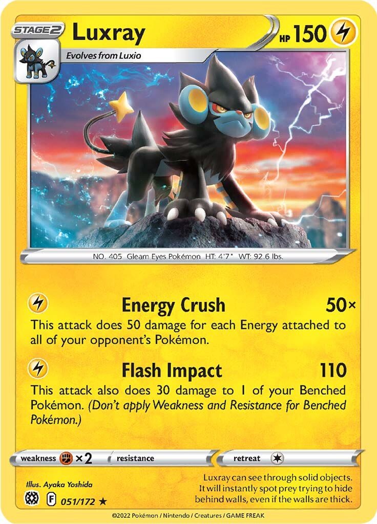 051/172 Luxray Rare Brilliant Stars Pokemon TCG