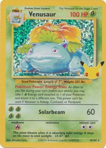 15/102 Venusaur Holo Rare Celebrations Classic Collection Single Card