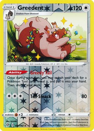 152/192 Greedent Rare Reverse Holo Rebel Clash