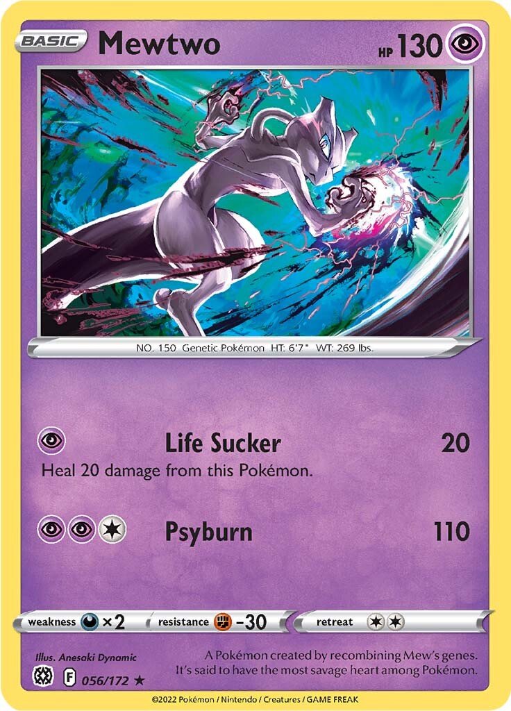 056/172 Mewtwo Rare Brilliant Stars Pokemon TCG